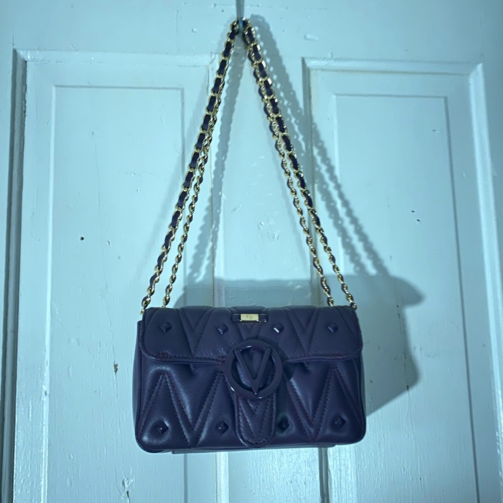 Elegant Purple Quilted Shoulder Bag